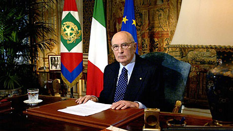Il presidente della Repubblica italiana Giorgio Napolitano