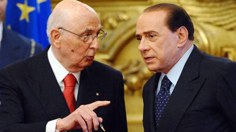 Il Presidente della Repubblica Italiana con Silvio Berlusconi