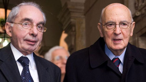 Giuliano Amato Presidente della Consulta con il Presidente della Repubblica Italiana Giorgio Napolitano