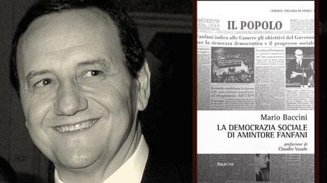 Il Senatore Mario Baccini autore di "La Democrazia Sociale di Amintore Fanfani"