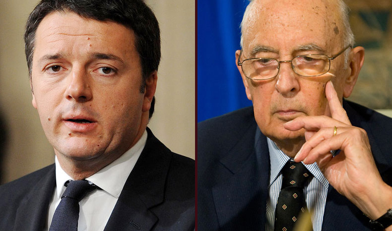 Matteo renzi-Giorgio Napolitano-Presidenza della repubblica-quirinale