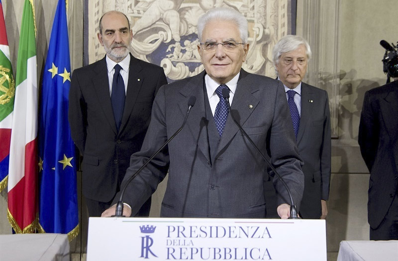 Il Presidente della Repubblica Italiana Sergio Mattarella